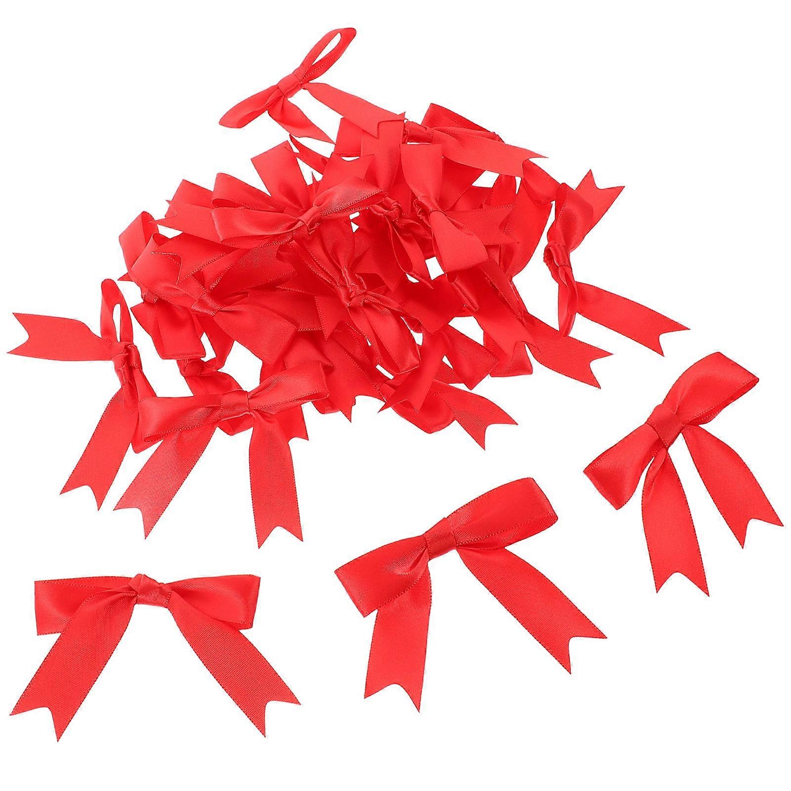 Small Red Bows Elegant Bows for Wedding and Gift Wrapping 30Pcs