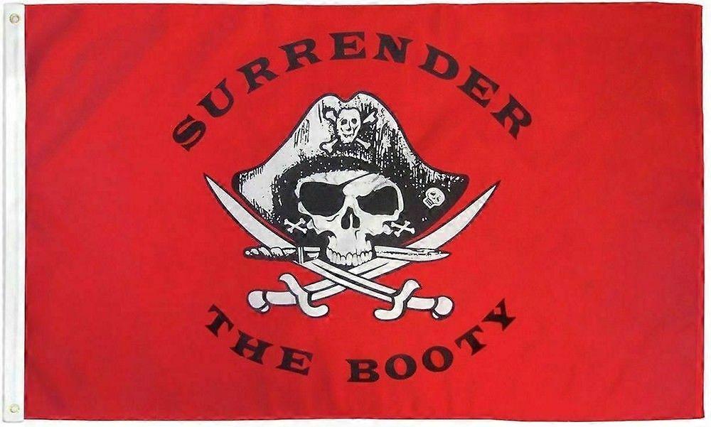 Surrender the Booty Pirate Flag FT Polyester Brass Boat Bar Cave XM 433
