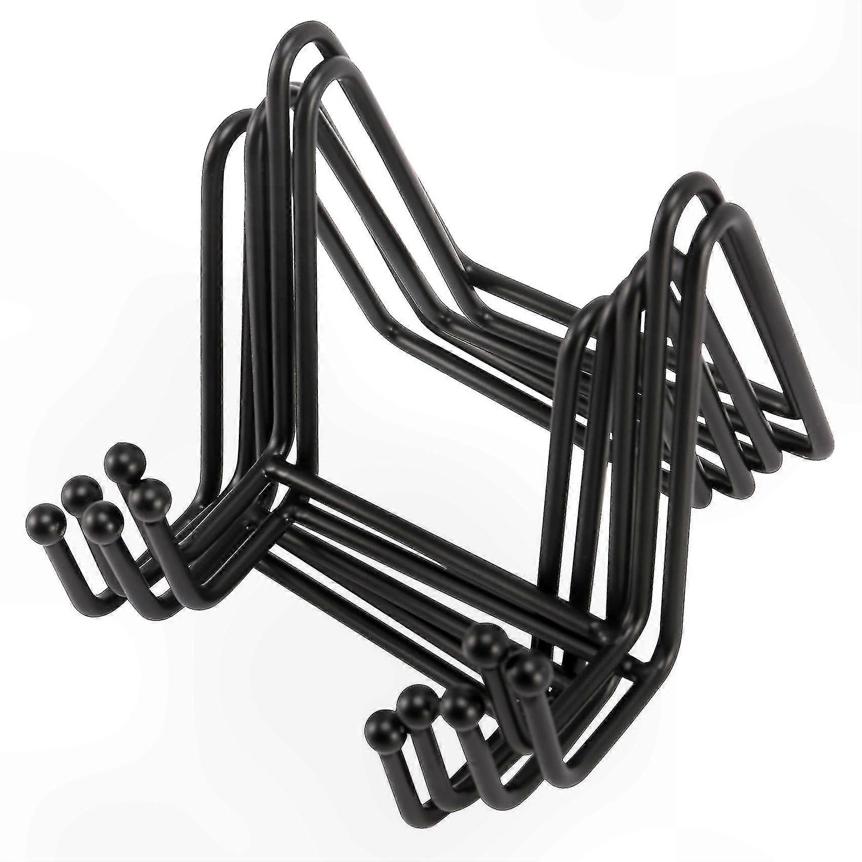 Adjustable Black Metal Easel Stands for Plates and Pictures - 5 Pack - Stable and Durable Display Solution