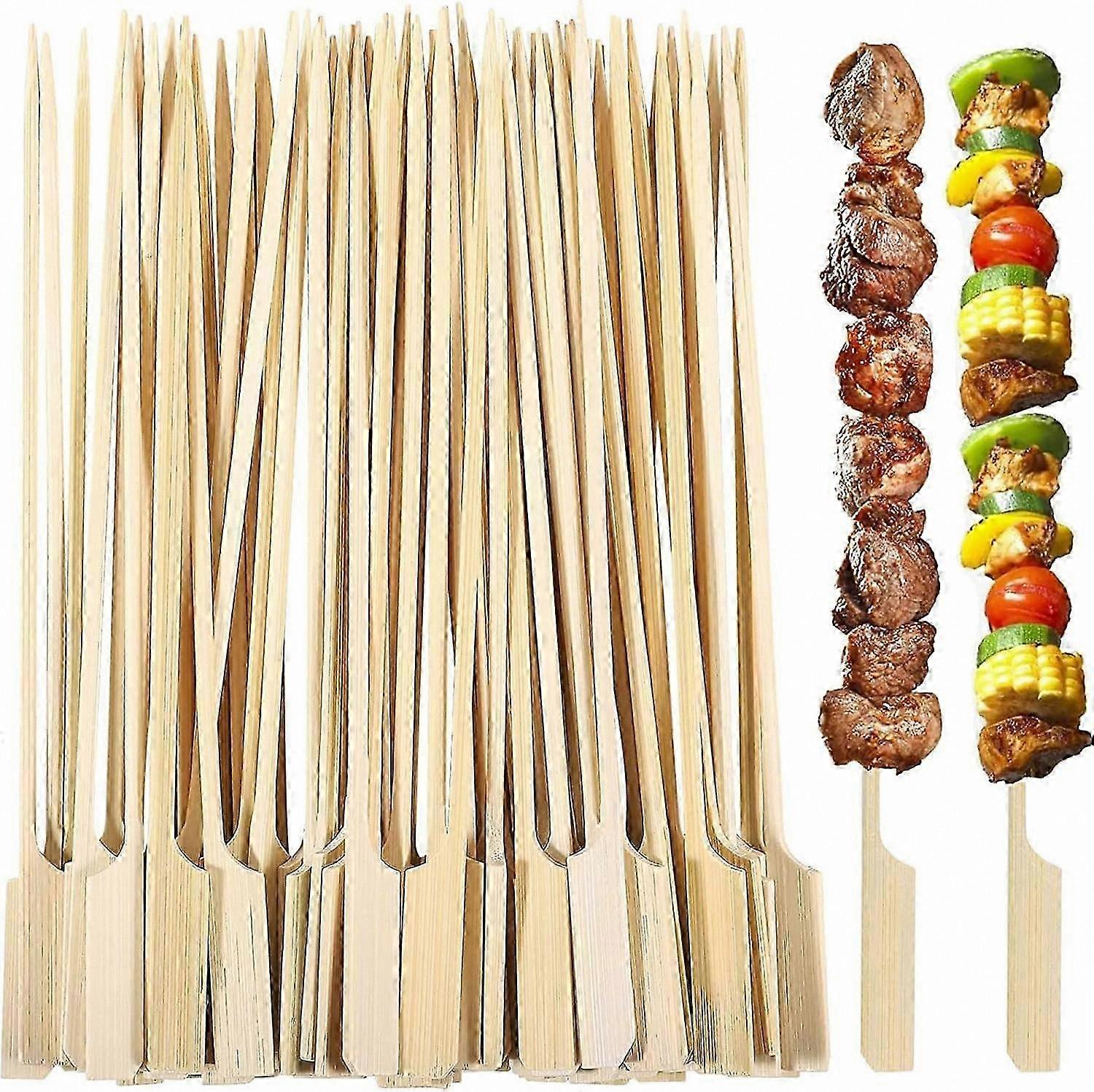18cm Bamboo Paddle Skewers, 200 Count Wooden Picks for Fruits, Cheese, and Appetizers