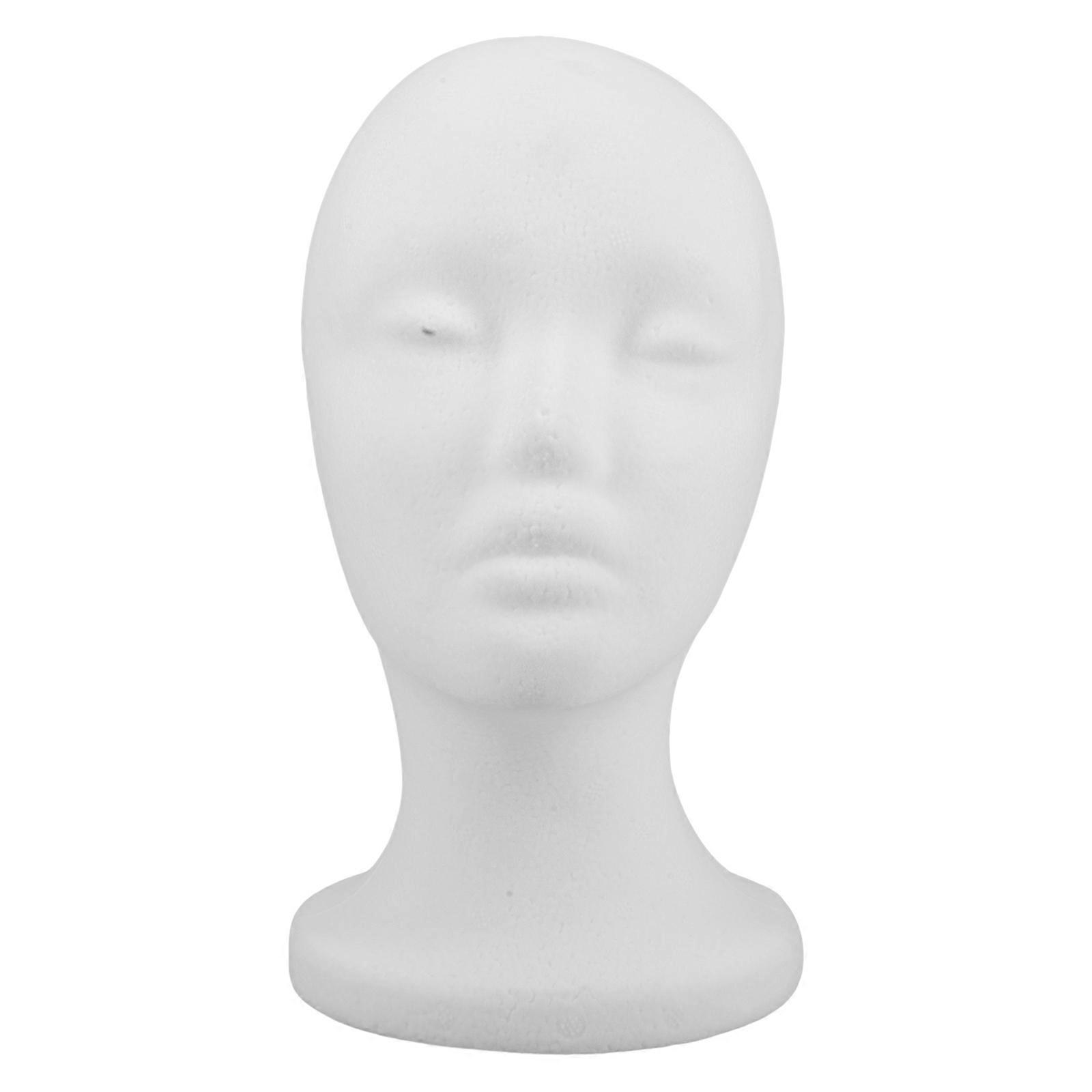 Foam Head Mannequin Wig Display Holder for Wig Styling 3Pcs Set White