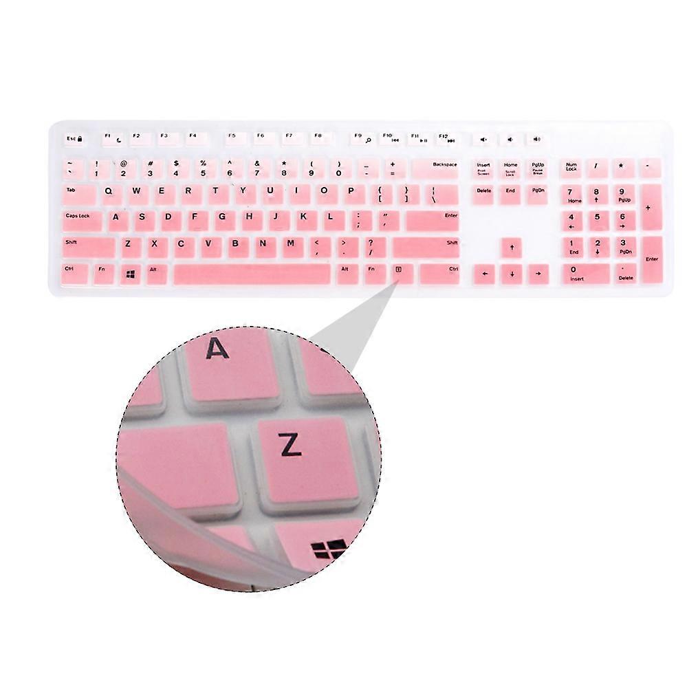 Keyboard Membrane Cover Compatible for Dell Kb216 Wired Keyboard Users of Kb216 and Optiplex Pink Silicone Waterproof Cover 1Pc