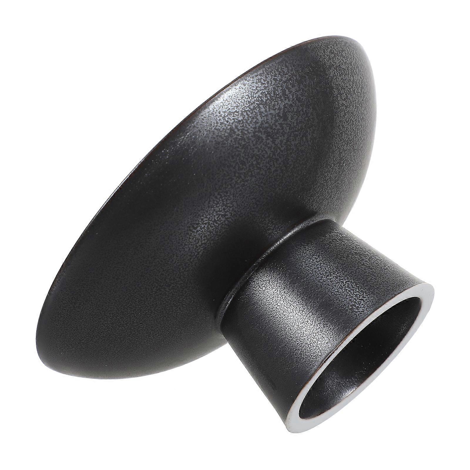 Black Ceramic Dessert Tray 4Pcs With High Base Simple Design For Home And Shop Snack Serving