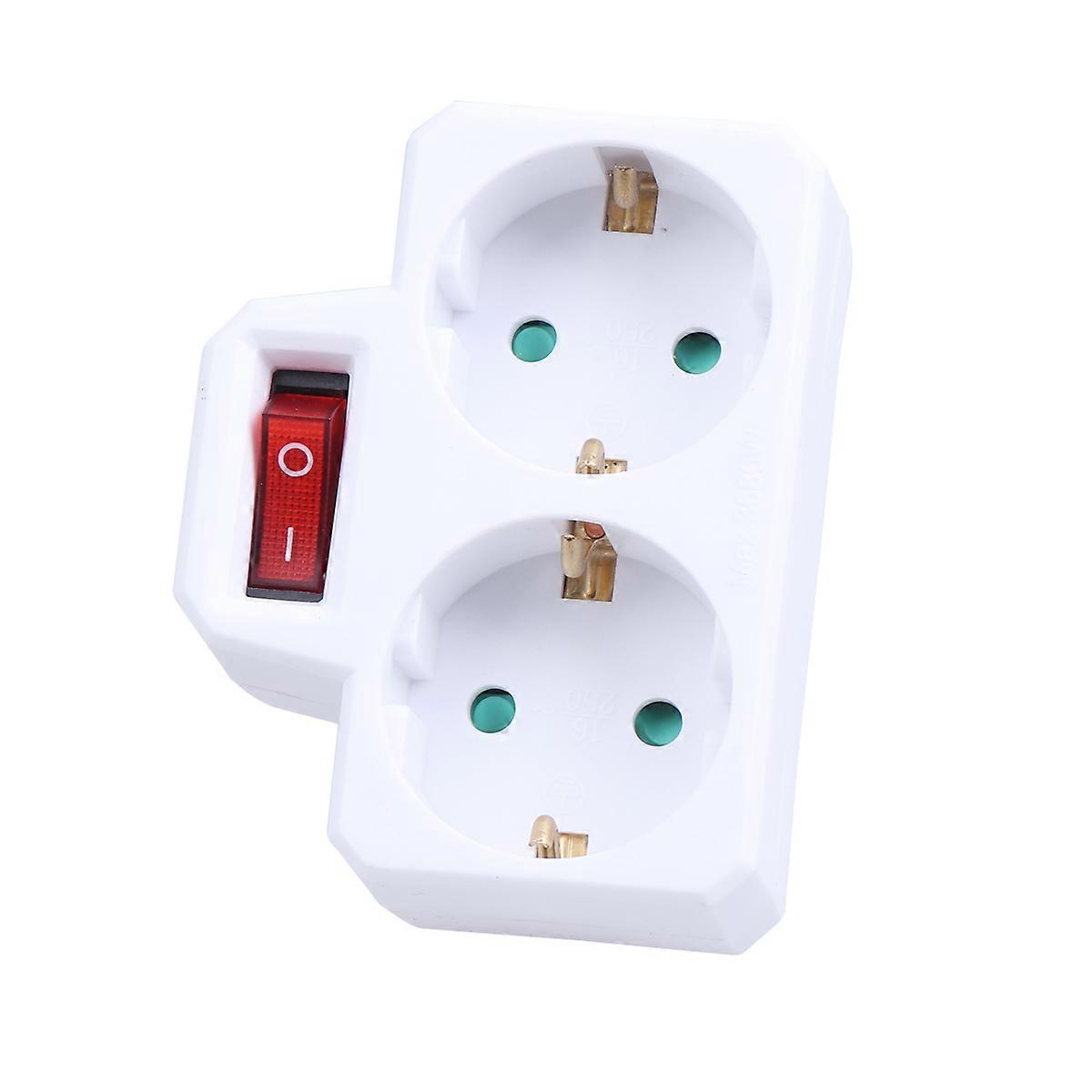 European Conversion Plug Power Adapter for Home Use 2Pcs 1 to 2 Ways Socket