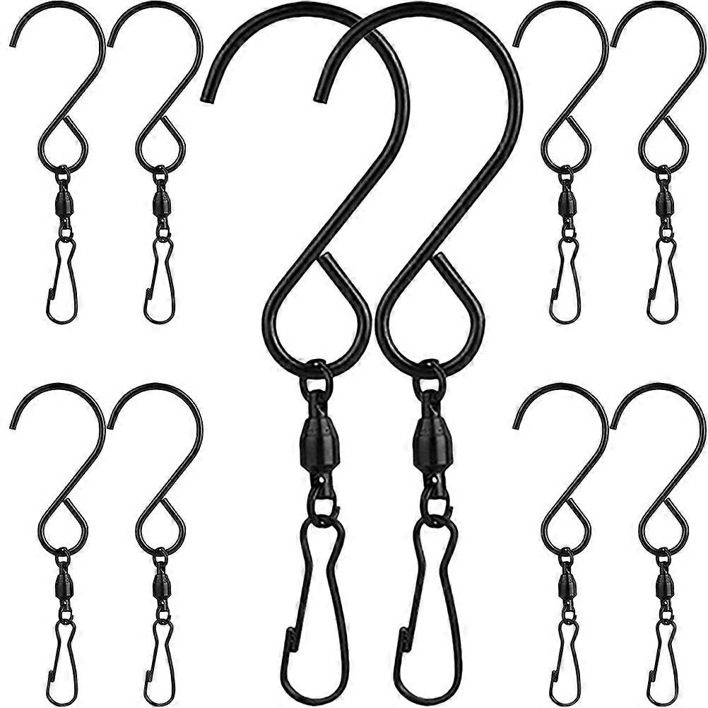 Rotating Hanging Hooks Swivel Hooks for Home Use Stainless Steel 40Pcs Black