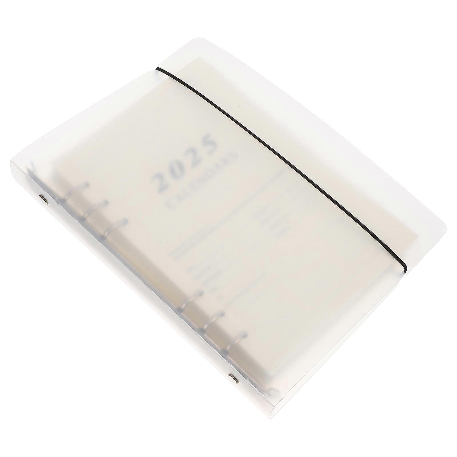 Portable Scheduler Planner Loose-Leaf Notebook for Writing 4Pcs White Cover