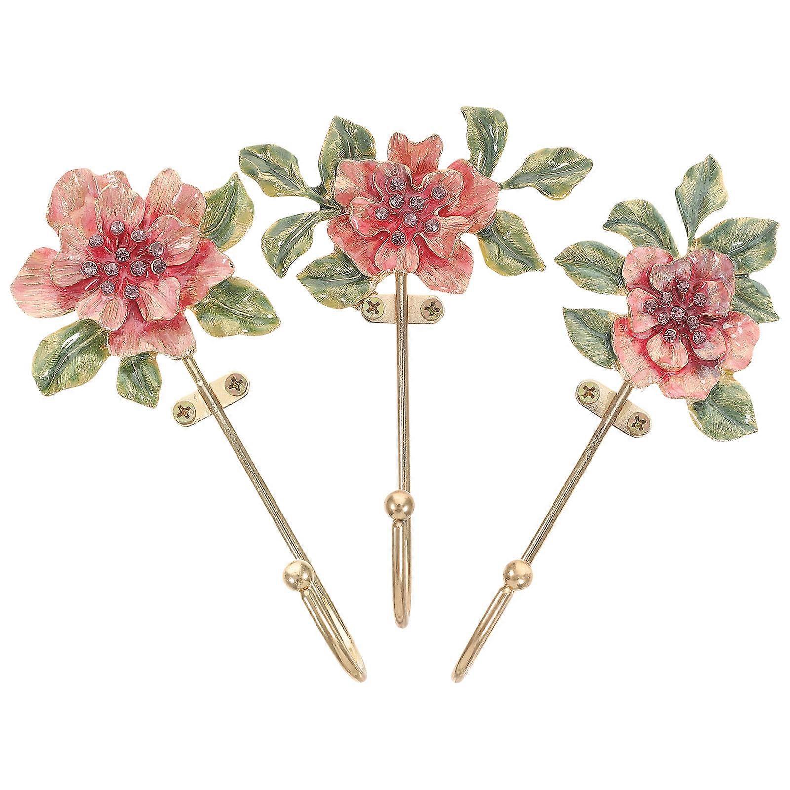 Decorative Flower Shaped Metal Hooks Wall Hooks for Hanging 15 Pieces