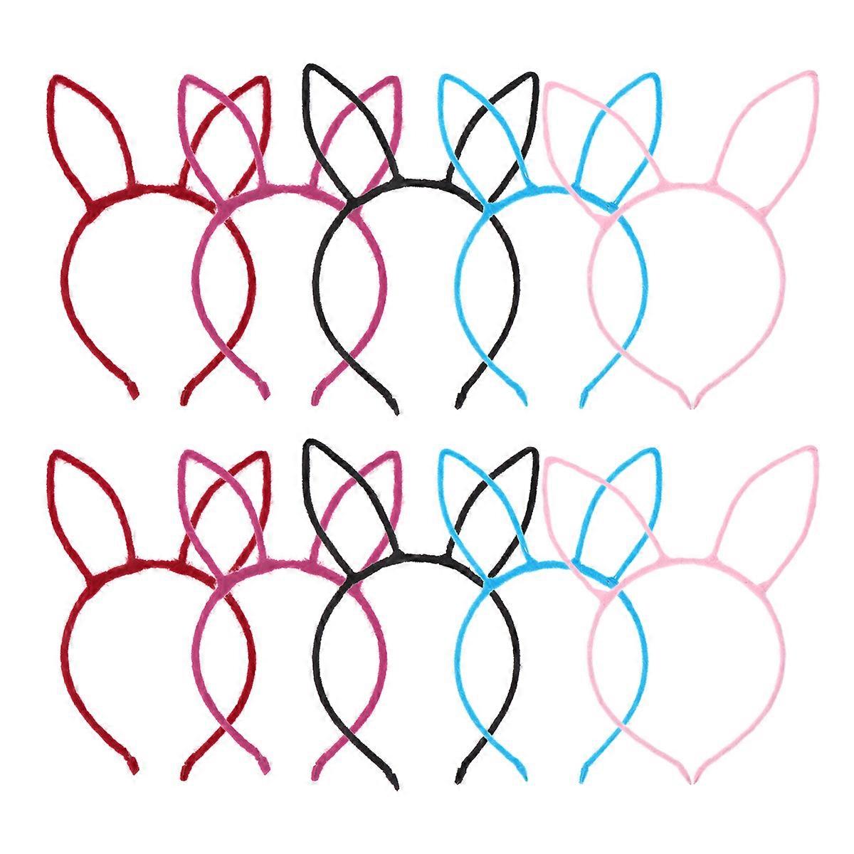 Hair Hoop for Kids Plush Rabbit Ear Headbands 30Pcs Mixed Color Pack
