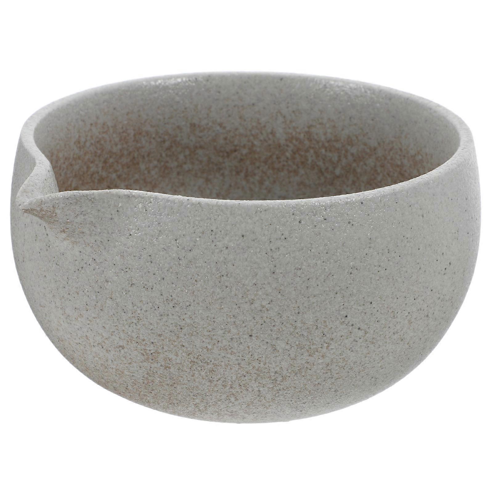 Traditional Ceramic Matcha Bowl with Spout for Tea Serving 5Pcs