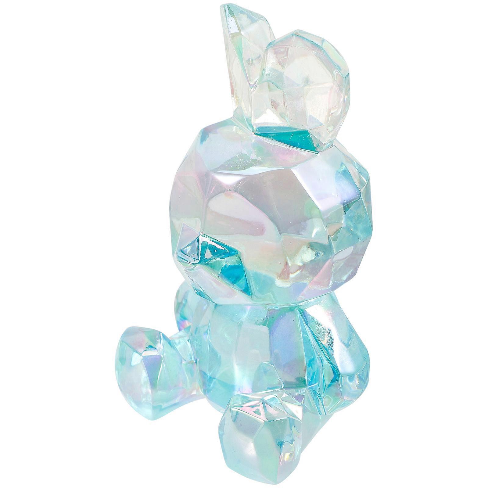Compact Abstract Rabbit Ornament For Desktop Cabinet Decoration Sky-Blue 3Pcs