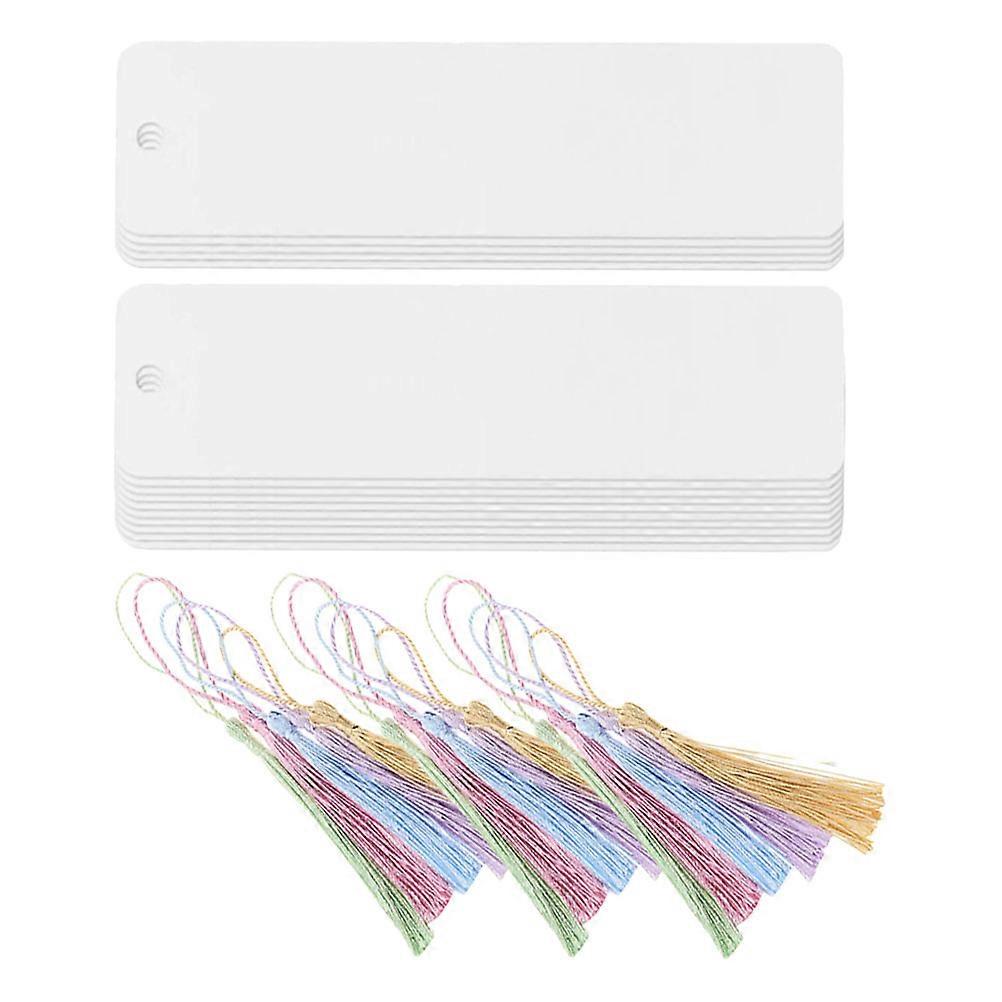 Colorful Tassels Bookmarks for Crafting 4Sets Acrylic Blank Bookmarks