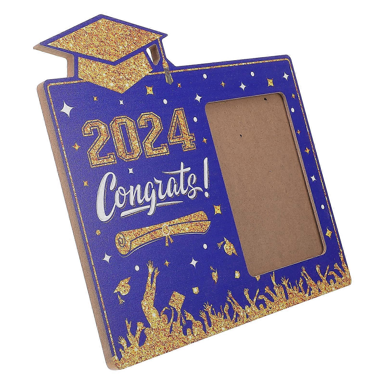 Wooden Photo Frame Graduation Table Centerpiece Photo Display 2Pcs