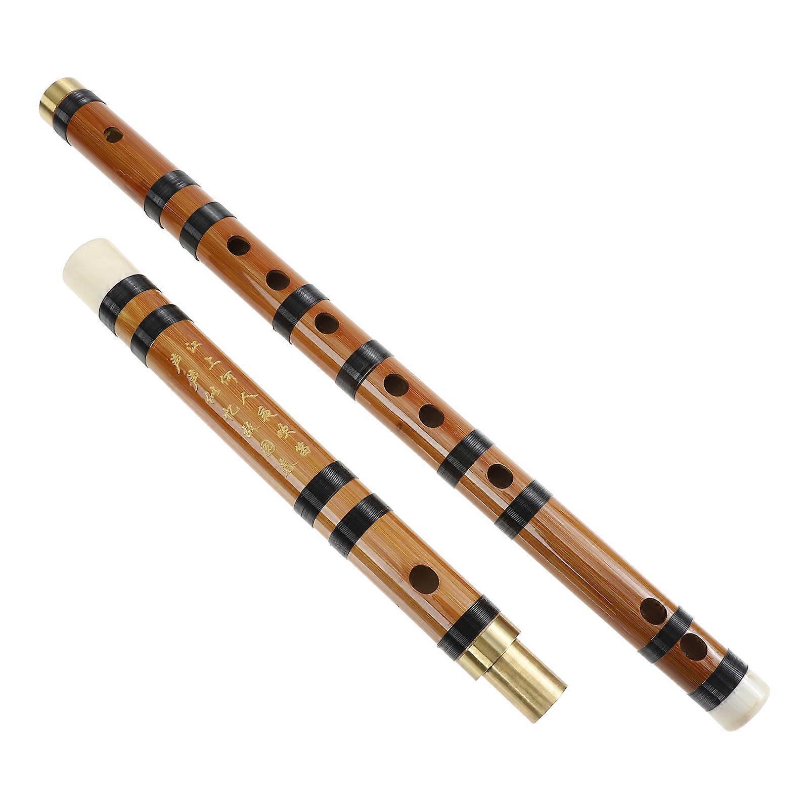 Beginners Bamboo Flute Chinese Flute for Playing Use 2Sets D Key
