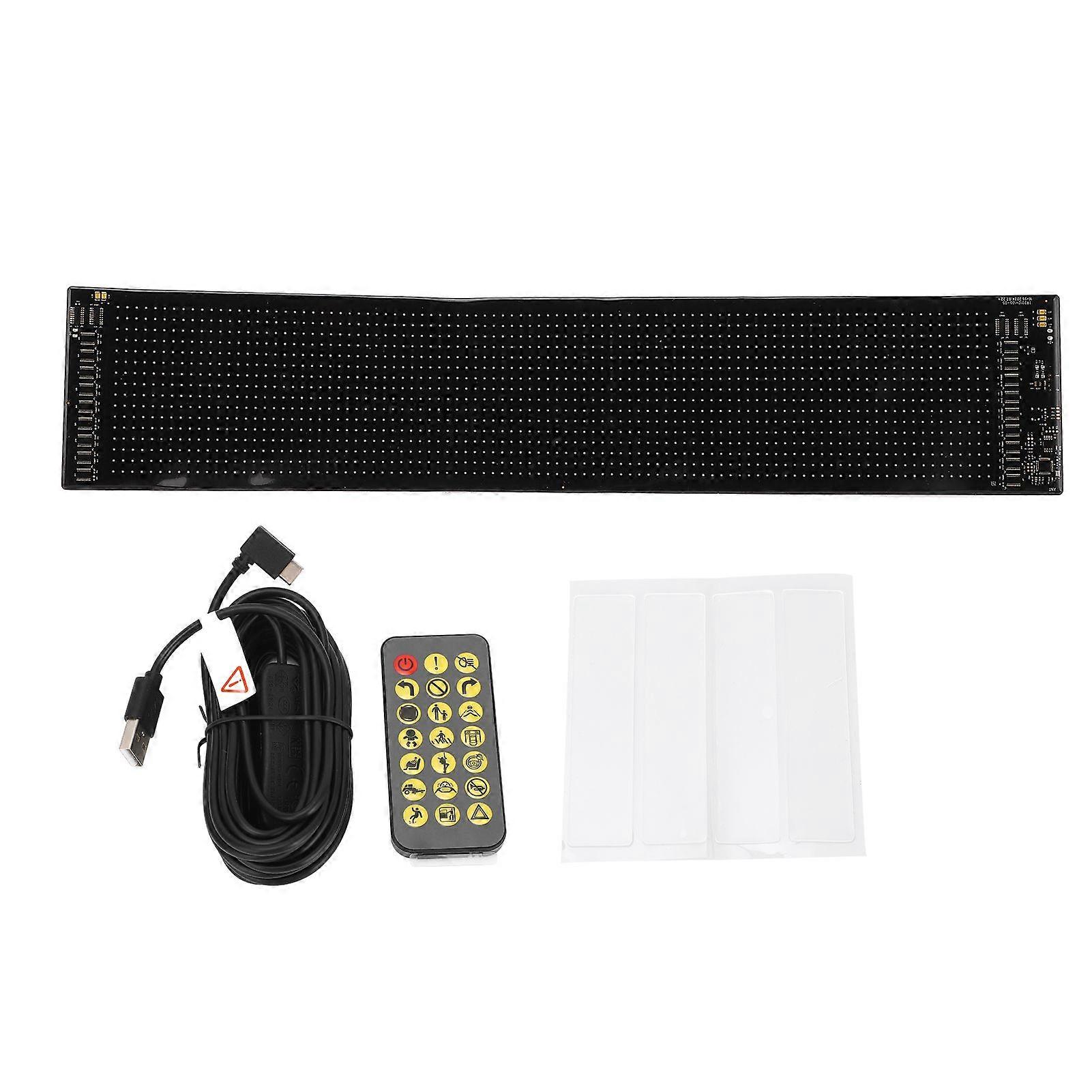 Programmable LED Display 16x96 Pixels IP65 Water Resistant 23.4x4.7in USB 5V Bluetooth Scrolling Advertising LED Sign