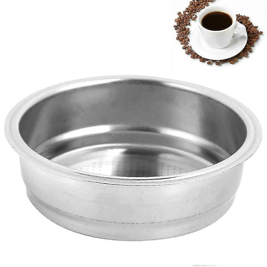 Kaffeefilterkorb, Edelstahlsieb, Tasse 51 mm, einlagig, druckloser Filterkorb, Sieb, passend für DeLonghi, 1 Stück D-