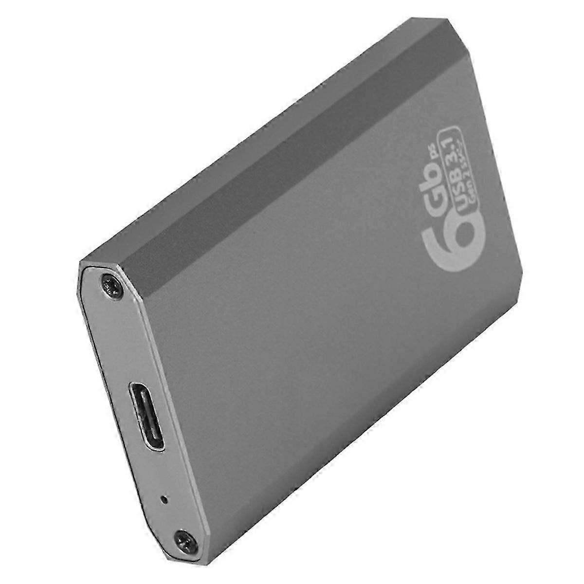 MSATA to USB 3.1 Gen2 10Gbps SSD Enclosure Adapter Case with Type C Port compatible with MSATA Internal Solid St
