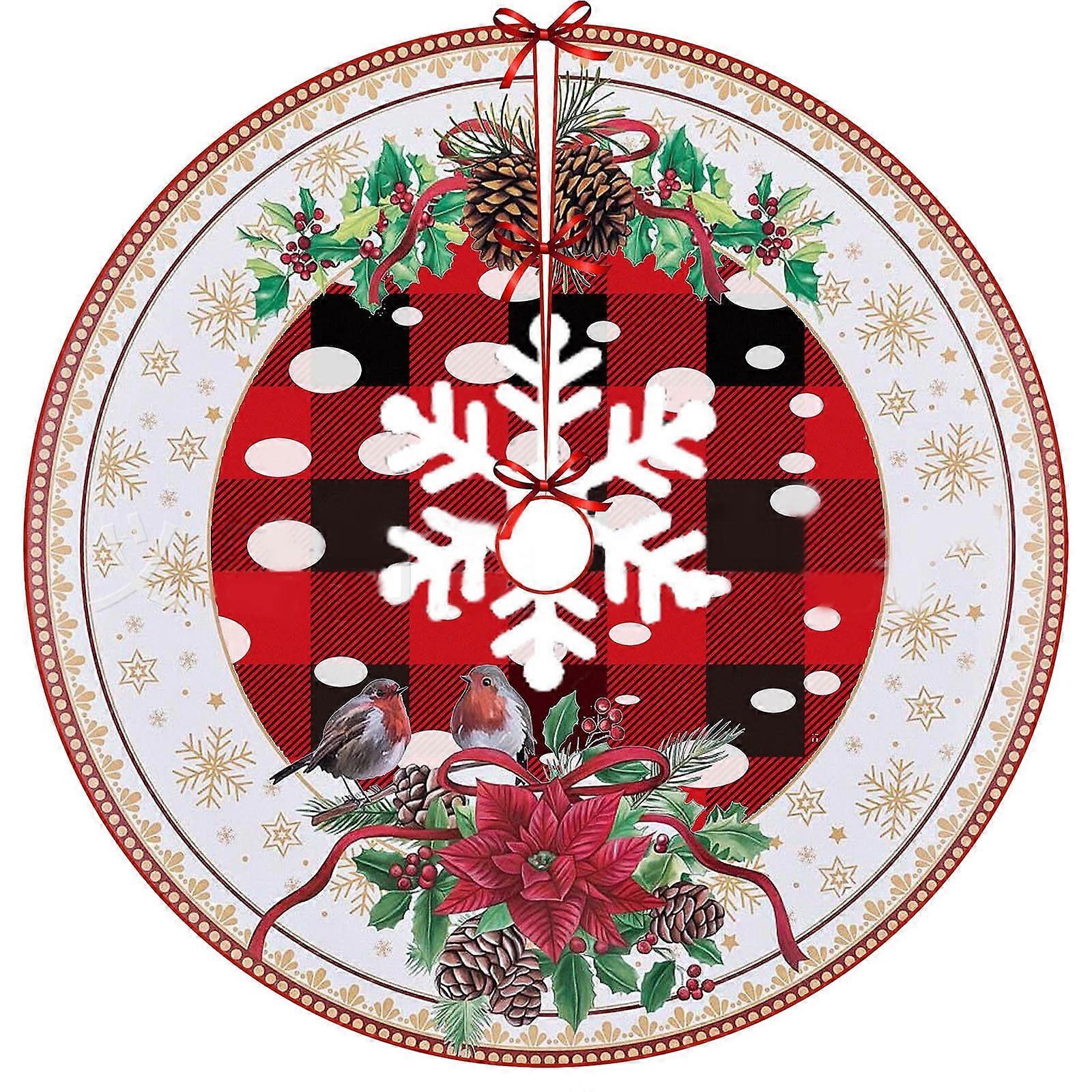 ZKCCNUK Christmas Tree Skirt, American Santa Claus Holiday Xmas Decor, Compatible with Indoor Tree Mat for New Year Party