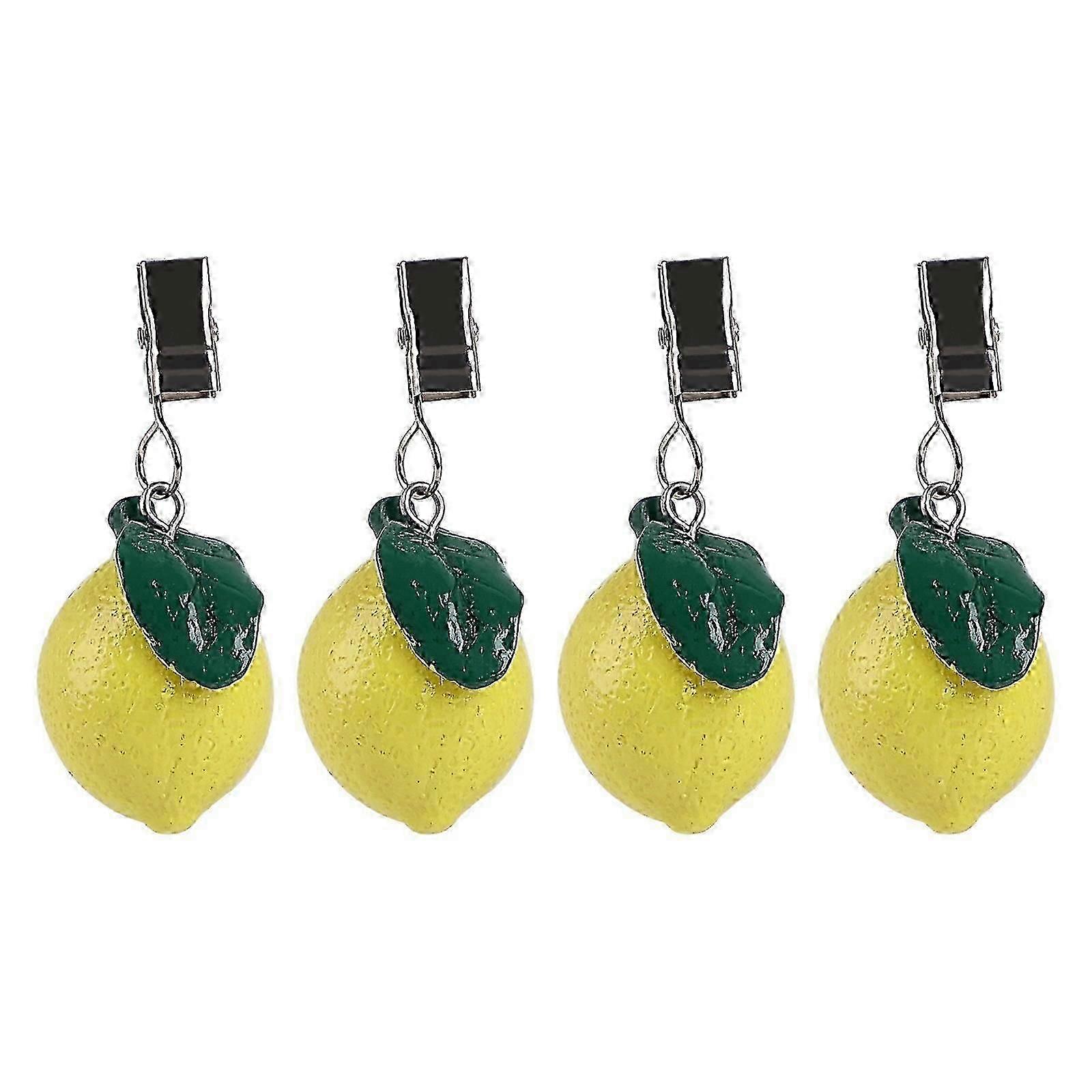 Nappe citron Set de 8 Tissu Polyrésine Poids de table d’extérieur et d’intérieur Jaune, Set 8er