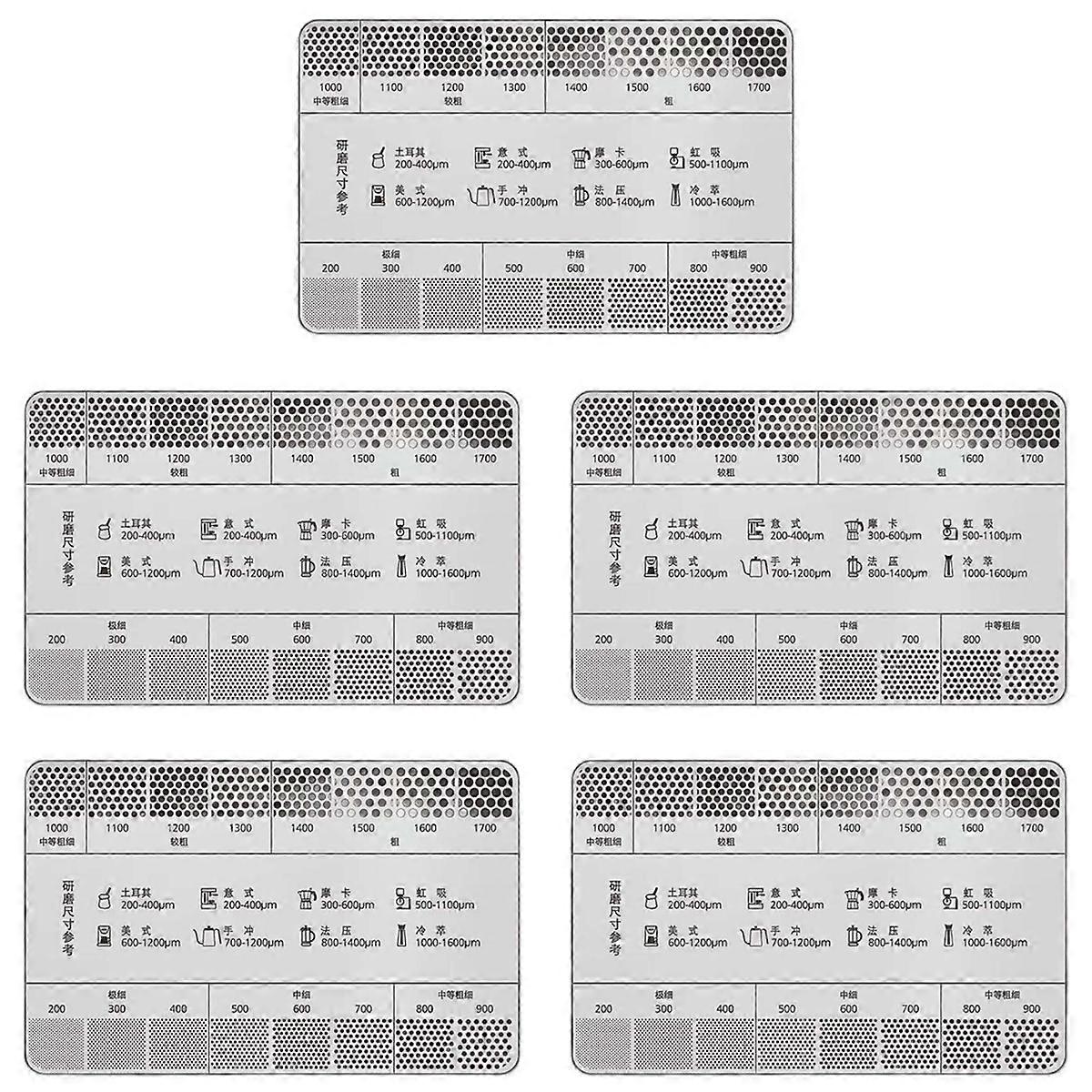 Stainless Steel Coffee Reference Card Metal Coffee Size Ruler