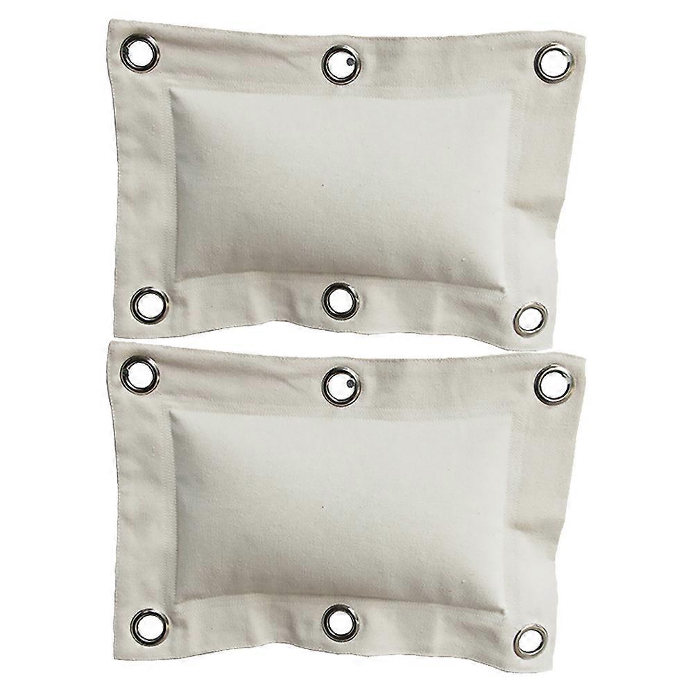 Wall Mounted 2Pcs Beige Canvas Boxing Slip Bag with Wall-Saving Space for Home Use
