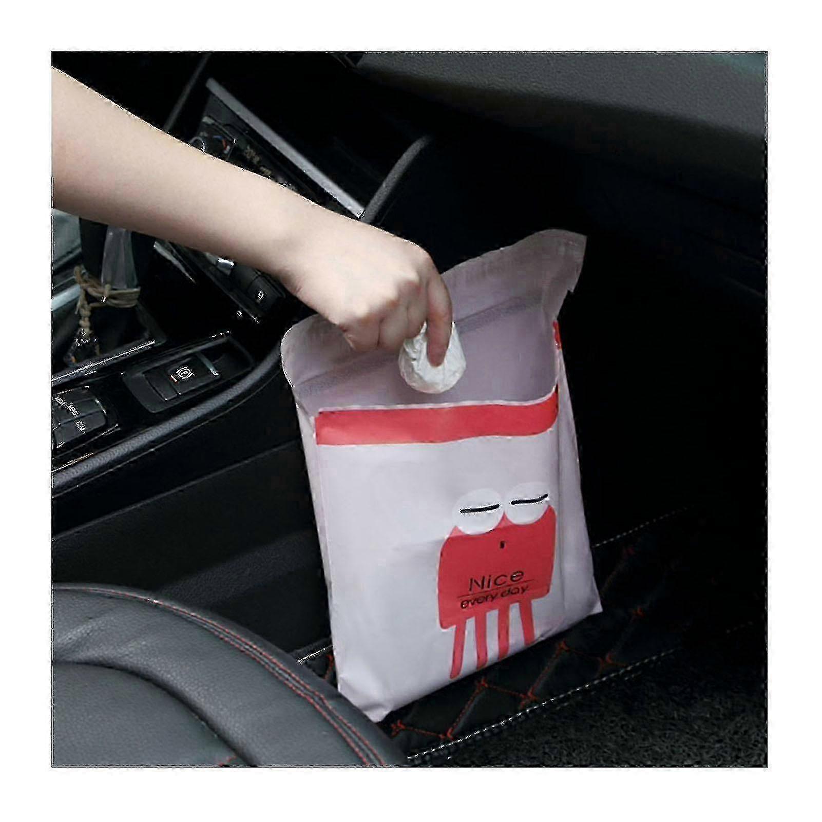 Biodegradable Easy Stick-on Trash Bag 15pcs Self Adhesive Bag With Cute Pattern For Car Office Home