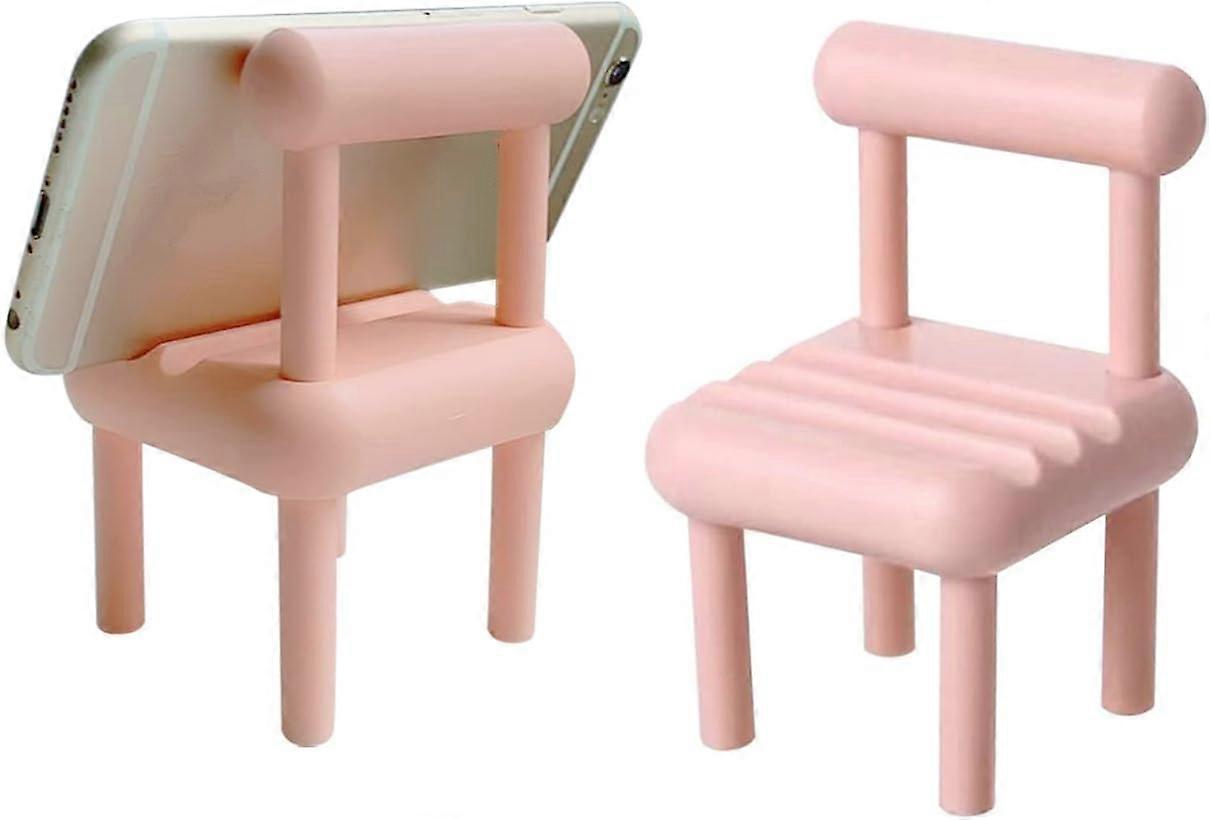 DIY mini Chair phone stand, pink candy color - multi-angle chair-shaped desktop stand, suitable for all phones, exquisite craftsmanship - 1 package