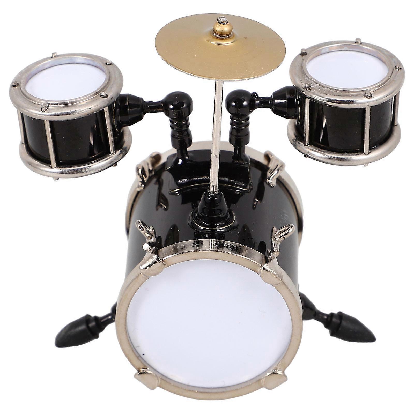 Miniature Drum Metal Instrument for Decor 4Pcs Mini Drum Model