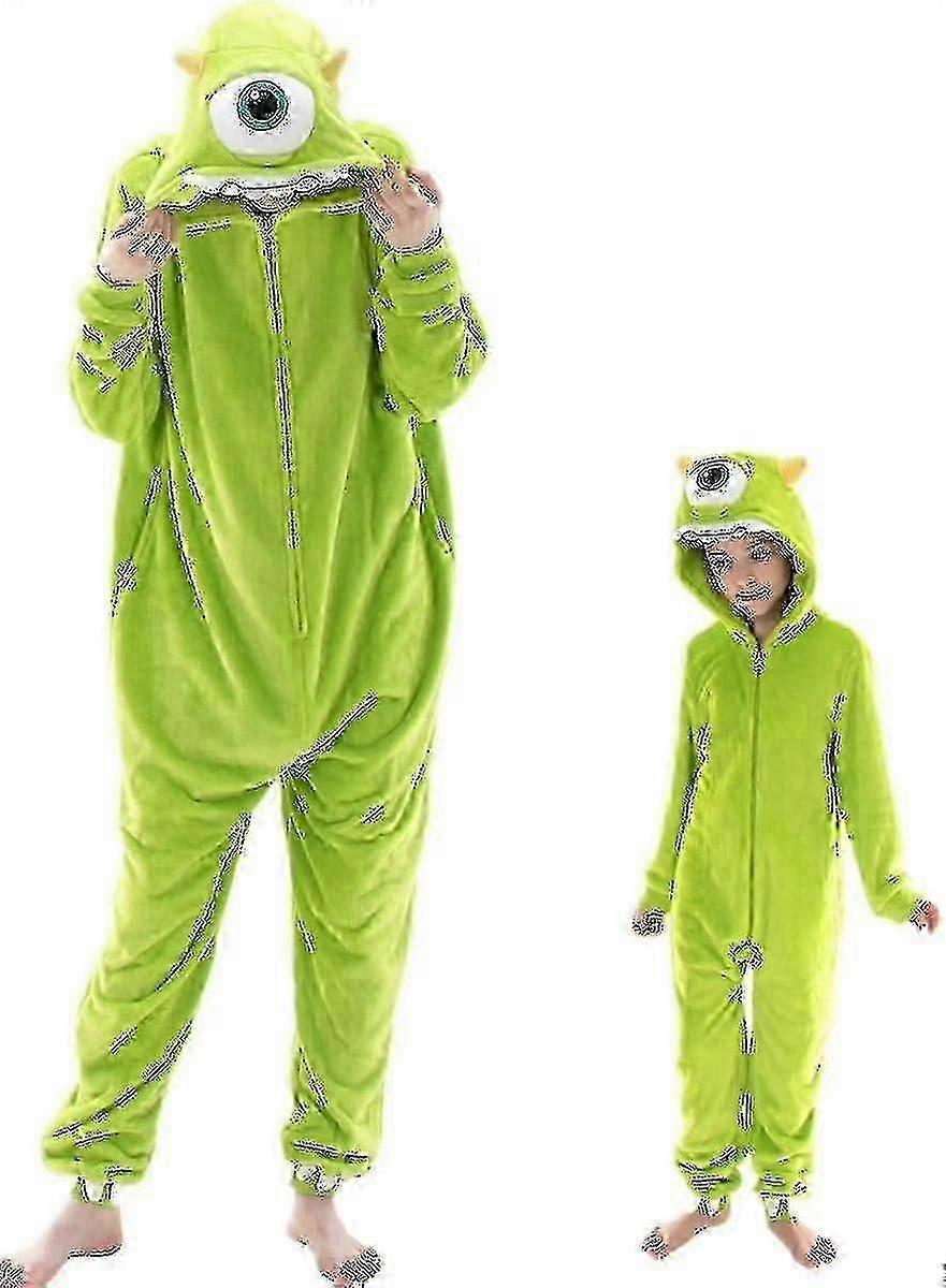 Tättsittande unisex-pyjamas för vuxna, flanelldjurspyjamas för Halloween, nattkläder för heminredning S-2025