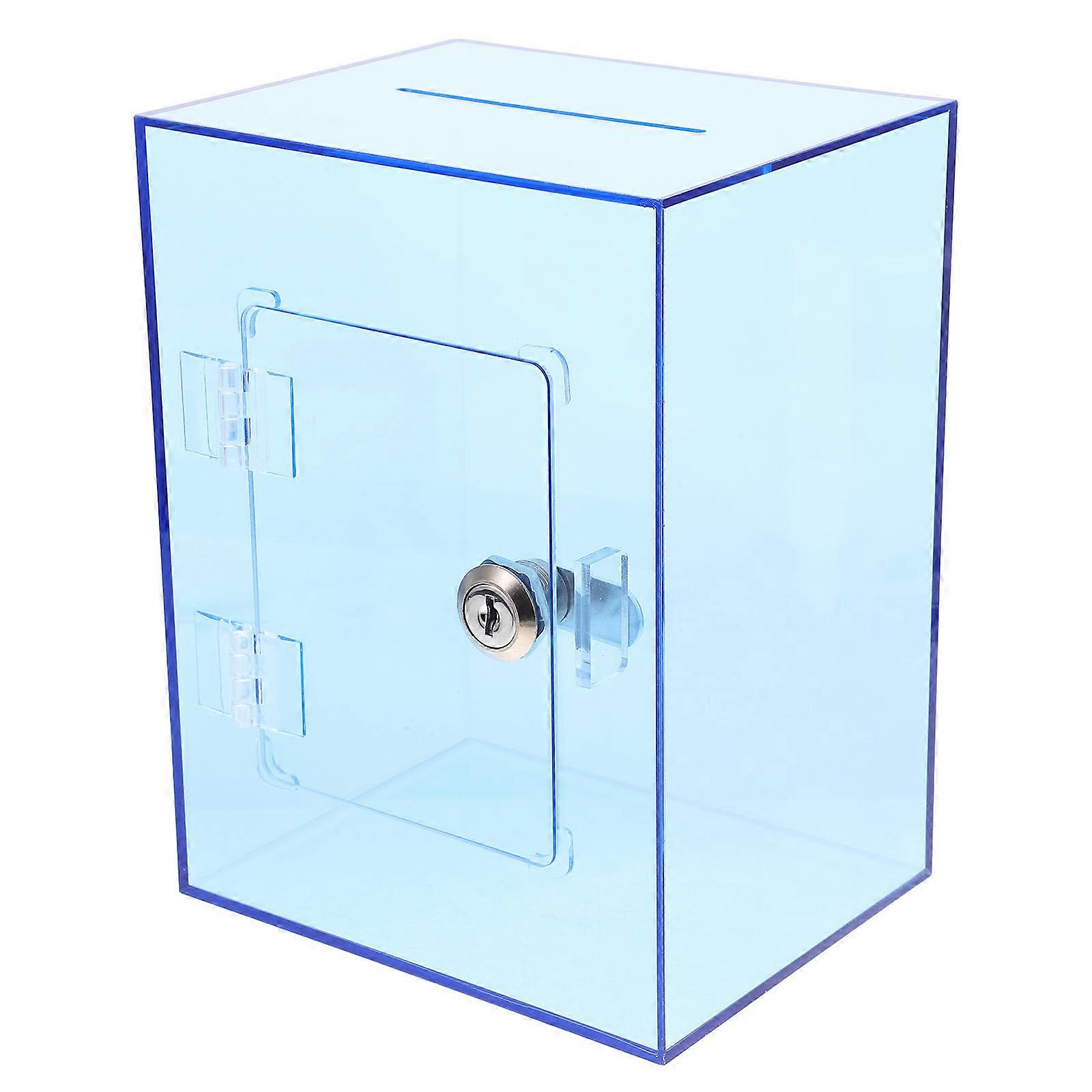 Tip Box with Lock Clear Acrylic Money Box for Cash Saving 3Sets
