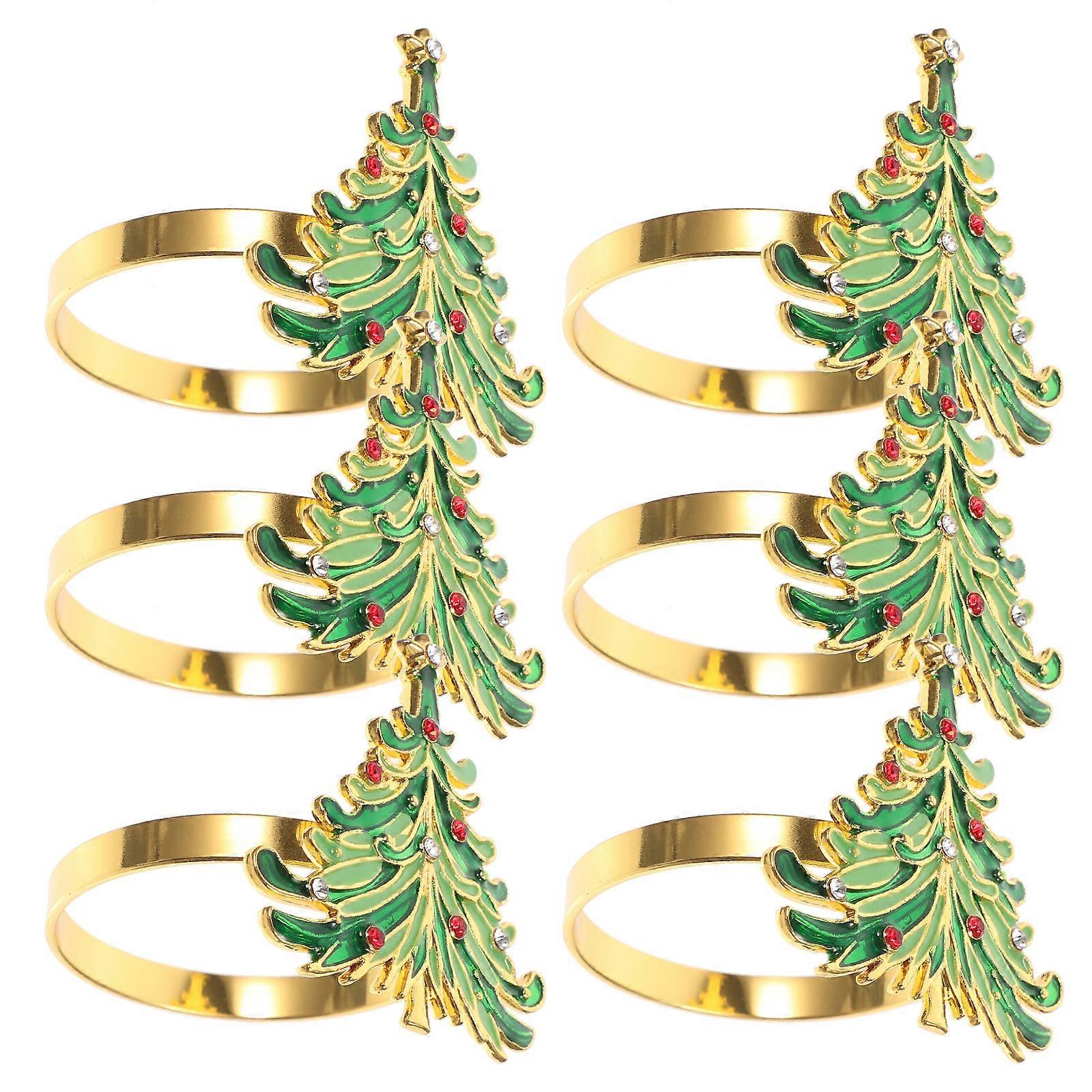 Xmas Napkin Rings Xmas Tree Design for Decoration 36Pcs Set