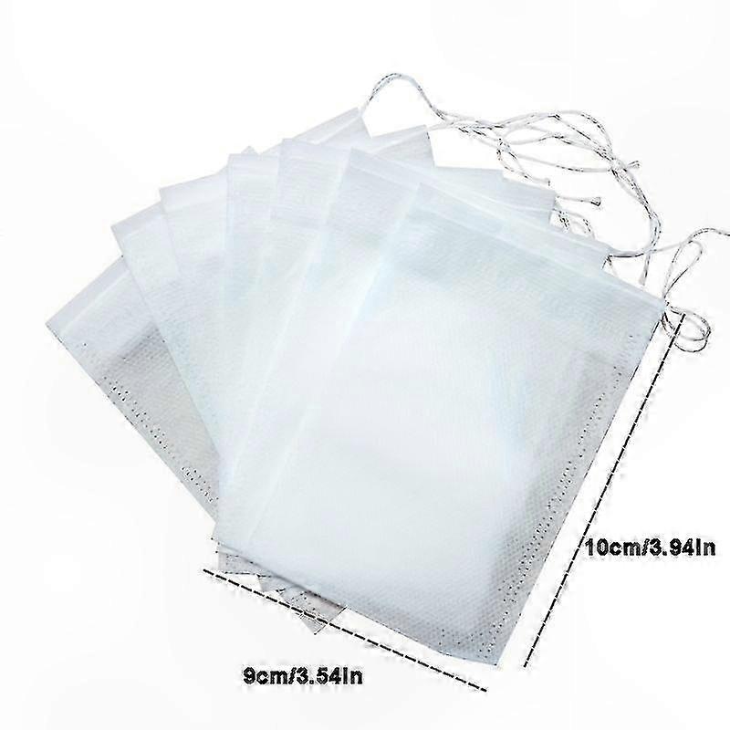 200 Count Reusable Spice Bags, Drawstring Cooking Pouches, Transparent Nonwoven Tea Filters for Infusing Spices, Herbs, and Soups