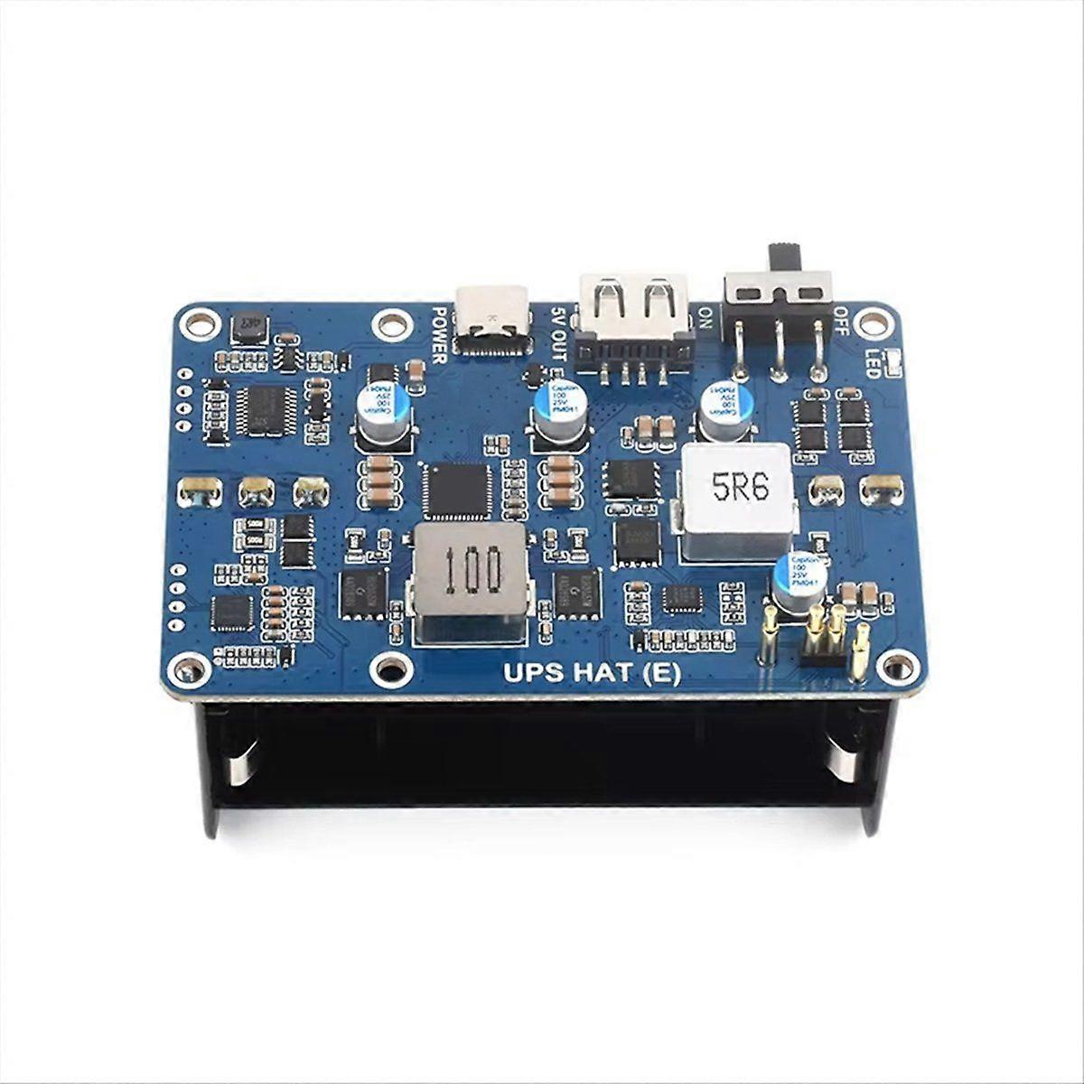 UPS HAT (E) for Raspberry Pi 5/4B/3B+, Pogo Pins Connector
