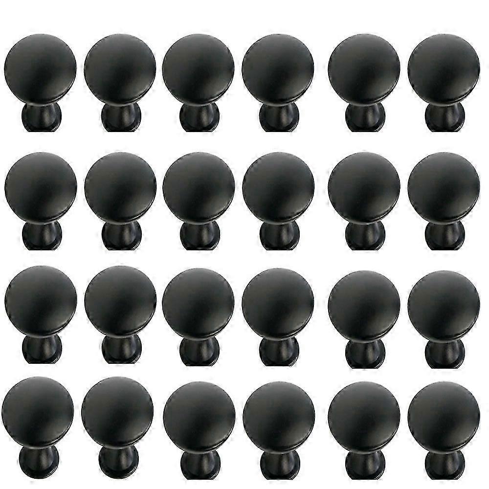 Round Cabinet Hardware Knob Flat Black Hollow HandlePack of 24