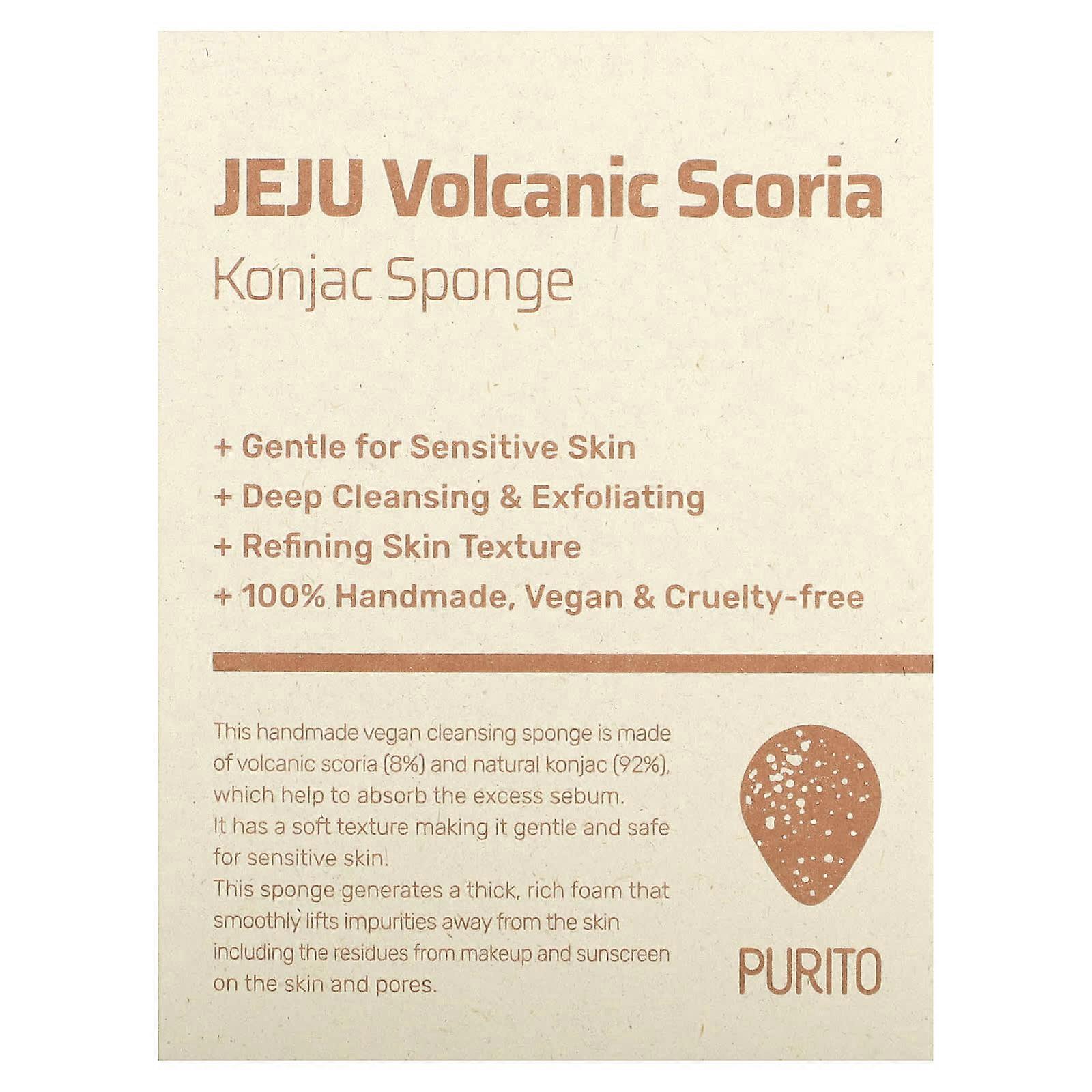 Jeju Volcanic Scoria, Konjac Sponge, 1 Sponge