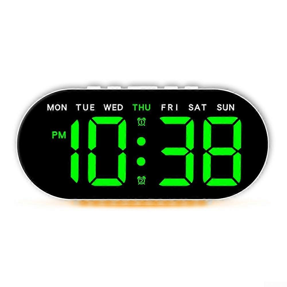 Digital LED Alarm Clock With Date And Temperature, Adjustable Brightness Settings, Dual Alarm, Model E