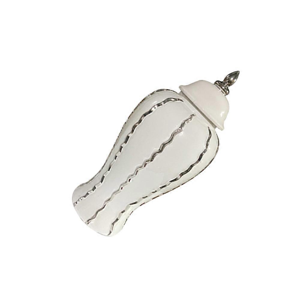 Ceramic Vase Decorative Storage Plated Ginger Jar with Lid Arrangement