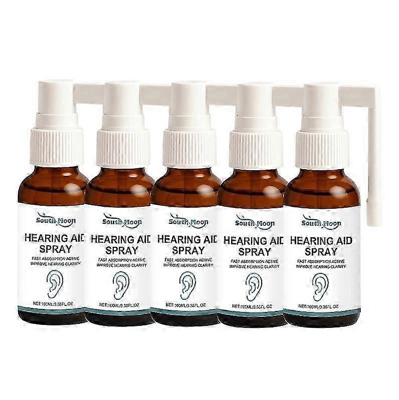 Spray auditif pour prothèses auditives, 1 à 5 x ; soin des oreilles ; améliore la clarté auditive, soulage les démangeaisons et hydrate le conduit auditif. 100 ml.