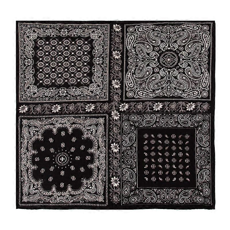 Black Cashew Nut Wool Scarf, Silk Scarf, Mulberry Silk Large Square Scarf, Warm And Elegant Women's Square Scarf For Autumn And Winter