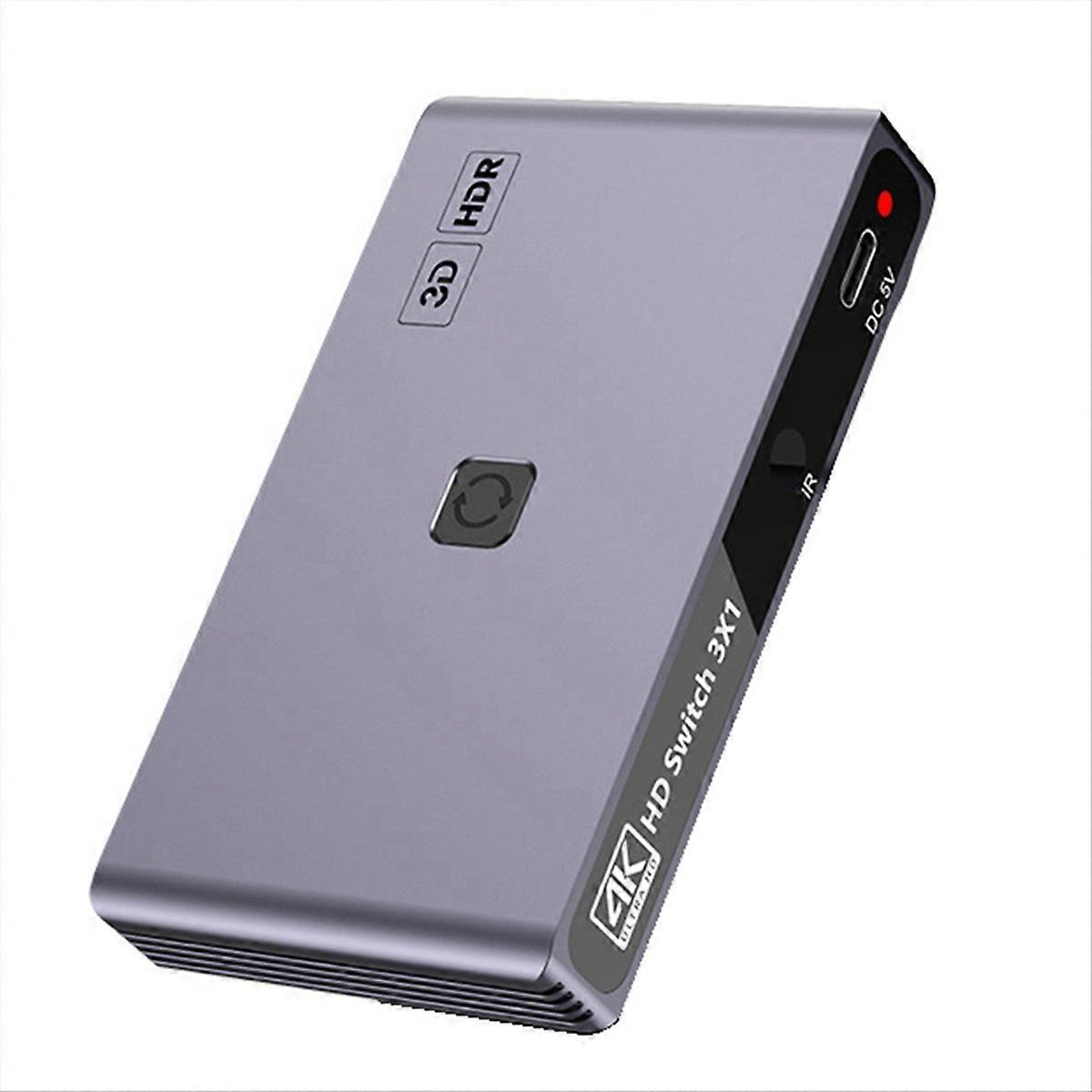 The Switch is HDMI-Compatible Three-in and One-Out, 4K Screen Cutter