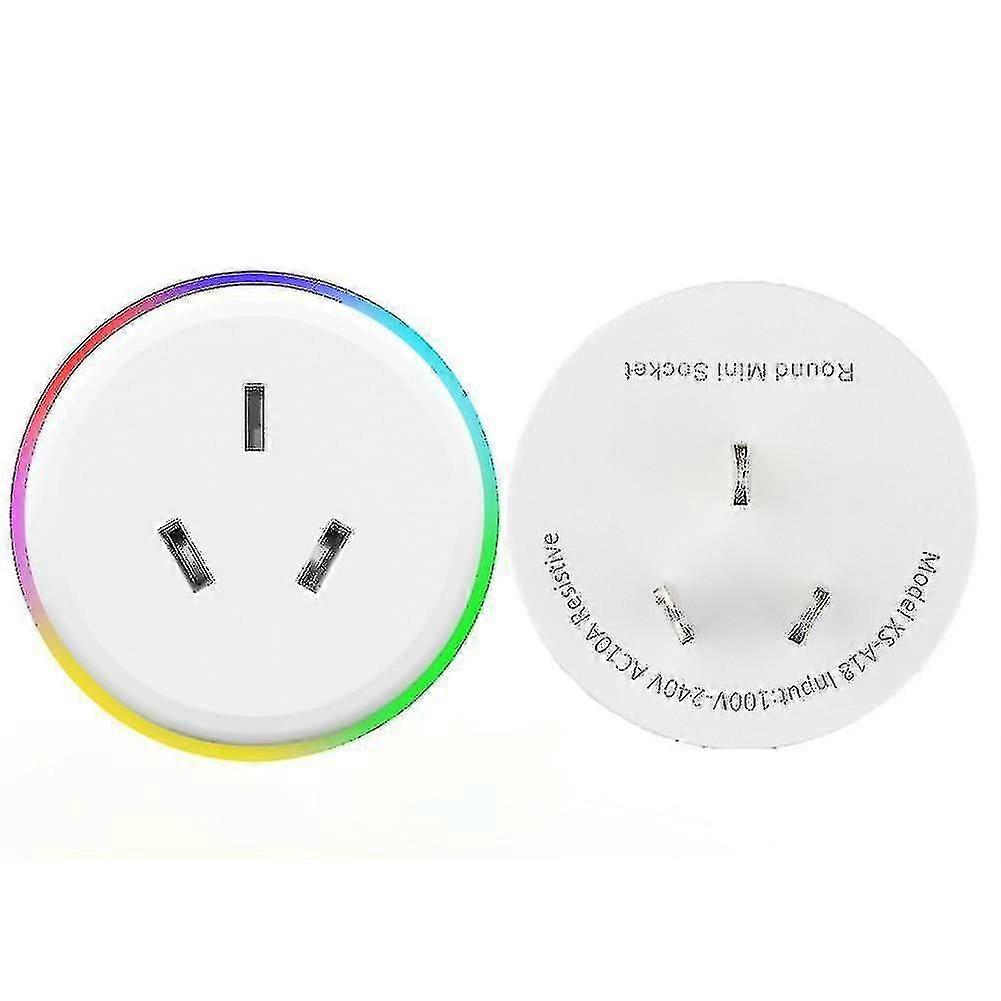 Smart Plug Power Socket, 2.4ghz Wifi Outlet With Rgb Led Light, Wireless Remote Control With Smart Life/tuya App, Work With Alexa Google Home