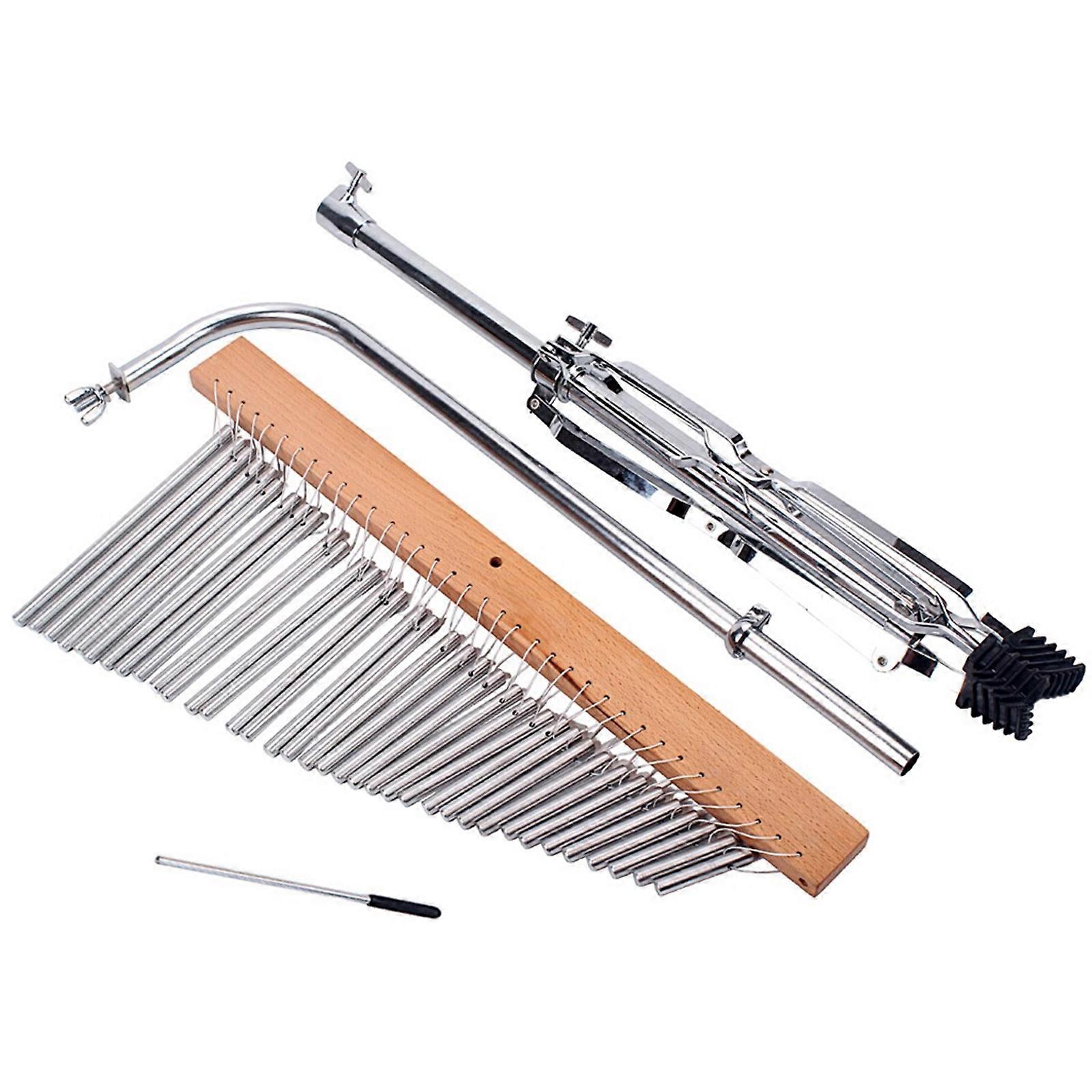 36 Tone Single Row Wind Chimes with Adjustiable Height Tripod Stand Percussion Instrument Bell for Holiday Parties Multicolor