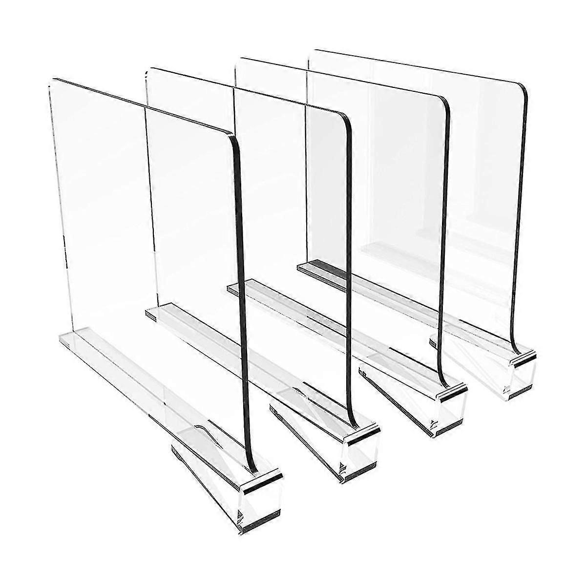 4 حزمة فواصل الرف لتنظيم خزانة ، واضح رفوف الخشب فواصل لخزائن المطبخ ، جلطة