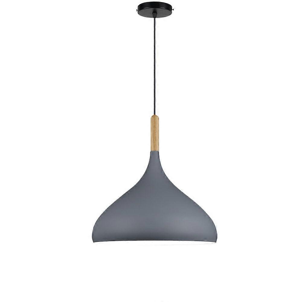 Design E26 Pendant Light, Adjustable Ceiling Fixture, E26 Socket, Natural Gray, 12.6Inch Diameter