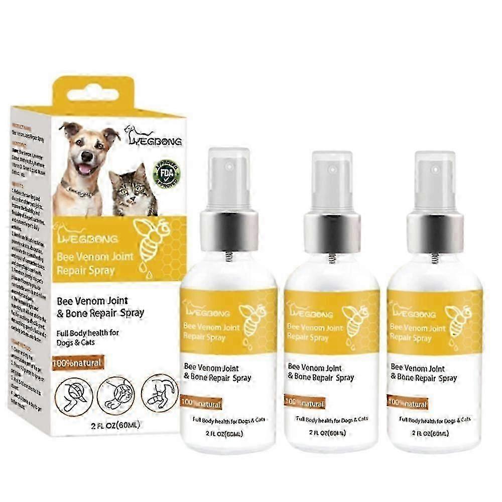 1-3X Pet Bee Venom Joint & Bone Therapy Spray, Joint Repair Spray Dog Cat Cat Relief Body Joint Sore Muscle And Bone Care Spray 60ml (ペット ビー ヴェノム ジョイント & ボーン セラピー セラピー スプレー, ジョイント リペア ドッグ キャット リリーフ ボディ ジョイント ソア マッスル アンド ボーン ケア スプレー 60ml)