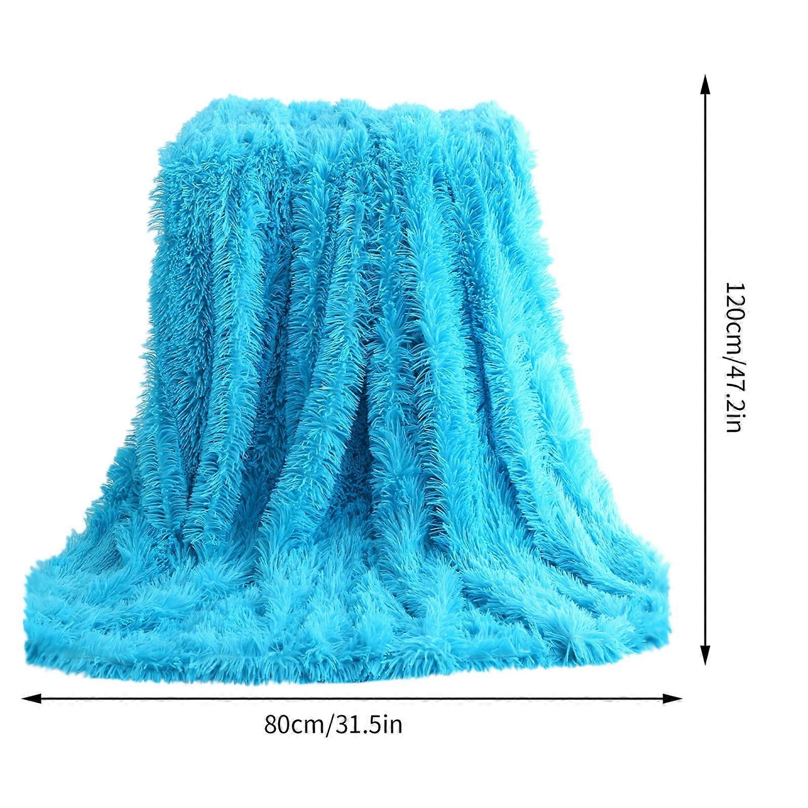 JeashCHAT Plush Throw Blanket Clearance, 47" x 31.5" Super Soft Lightweight Fuzzy Warm Flannel Blanket for Couch, Sofa, Bed (Sky Blue)