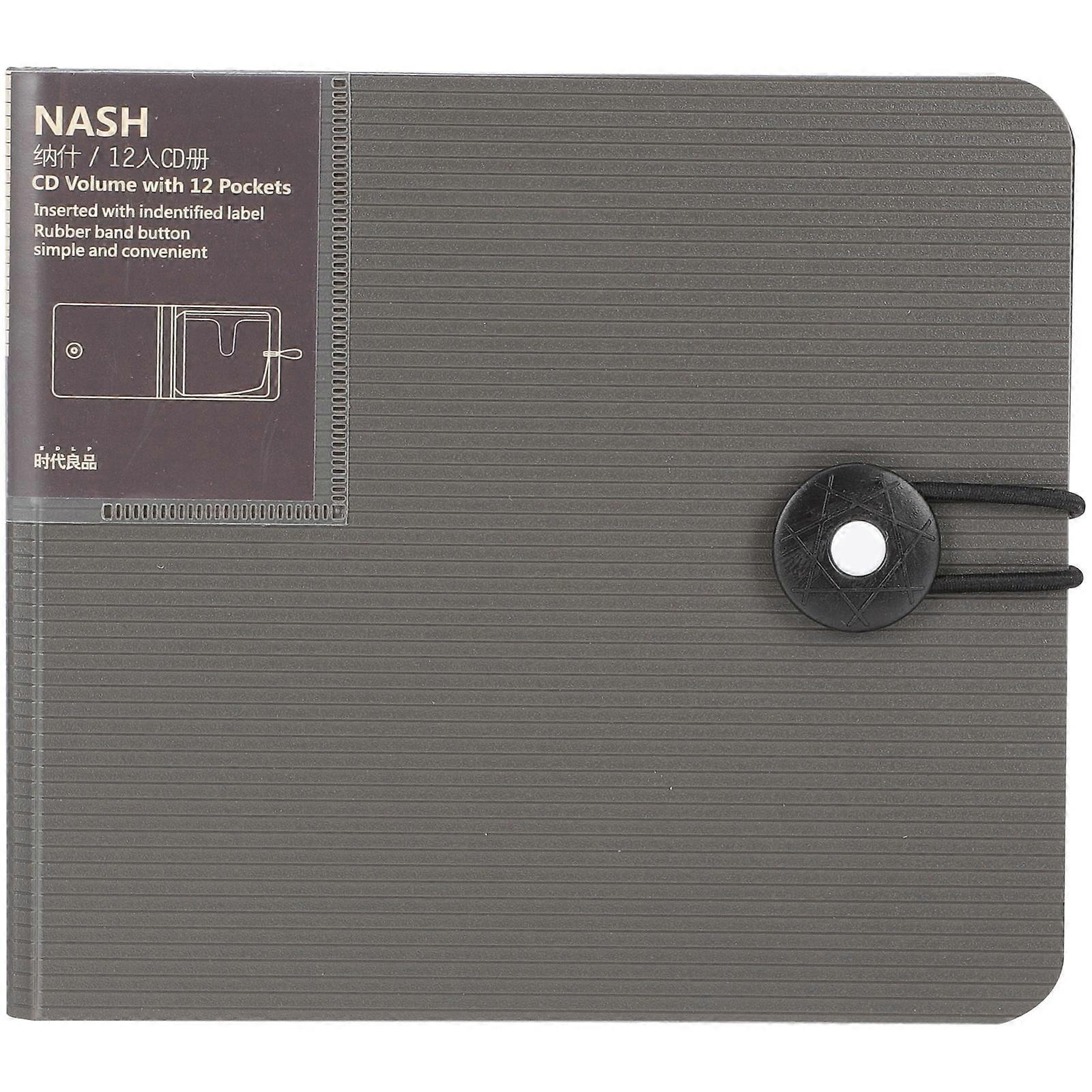 CD Case 12-Capacity CD Storage Book with Button Protective DVD Case Holder Binder Bag