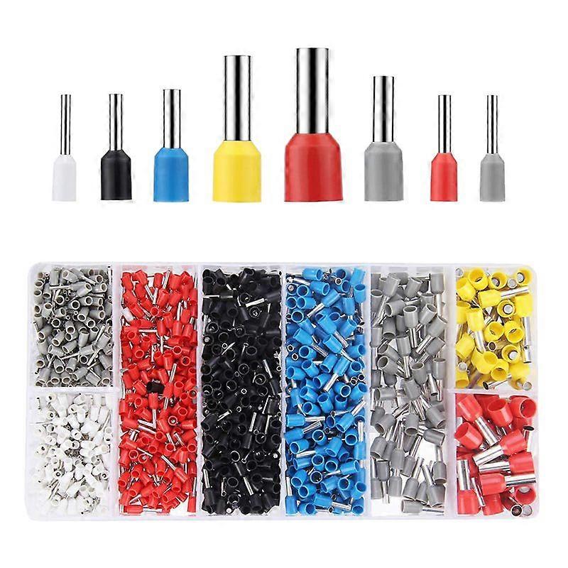 Wire Ferrules Connector Terminals Kit 1200PCS Assortment Ferrule Wire Connector Kit Insulated Cord P