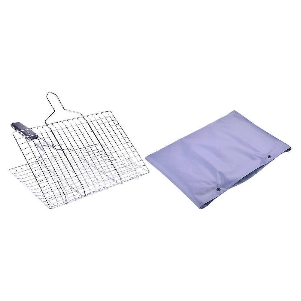 Grilled Fish Chicken Bbq Net Stainless Steel for Picnic Use 1Set