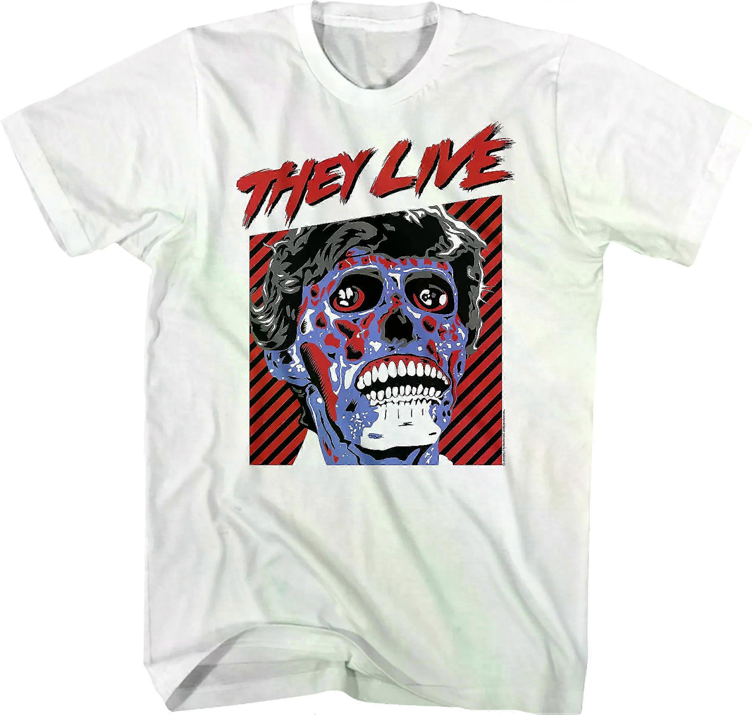 Retro Alien They Live -t-paita Rockinstone