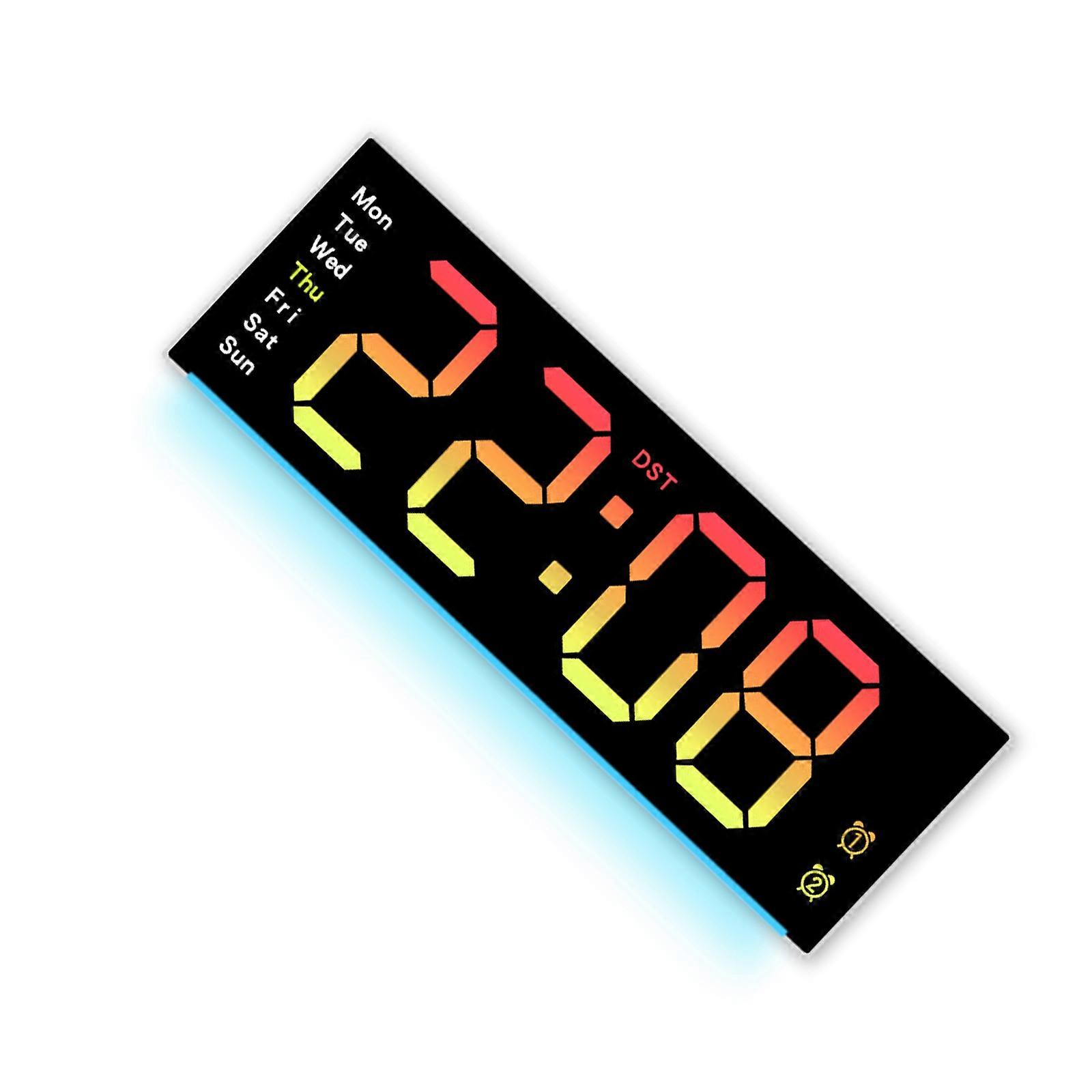 Intelligent Ambiences Light Digital Clock Temperature Humiditys Detection Clear Visible Modern Household Electronic Device  White